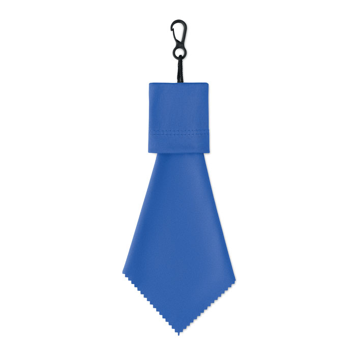 Lingette personnalisée en RPET avec pochette crochet Clear Bleu royal